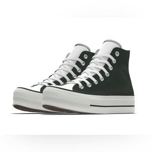 Customized monochromatic high top platform converse